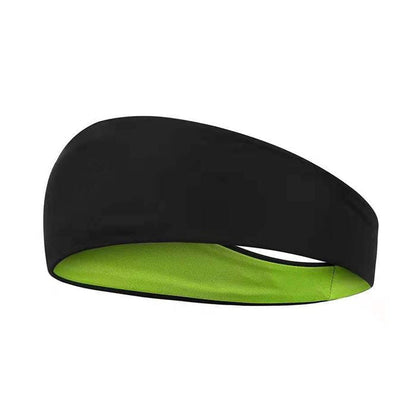 Sweat Absorb Breathable Yoga Headband Headwear Every Day And Night 05 Black and Green 1pc 